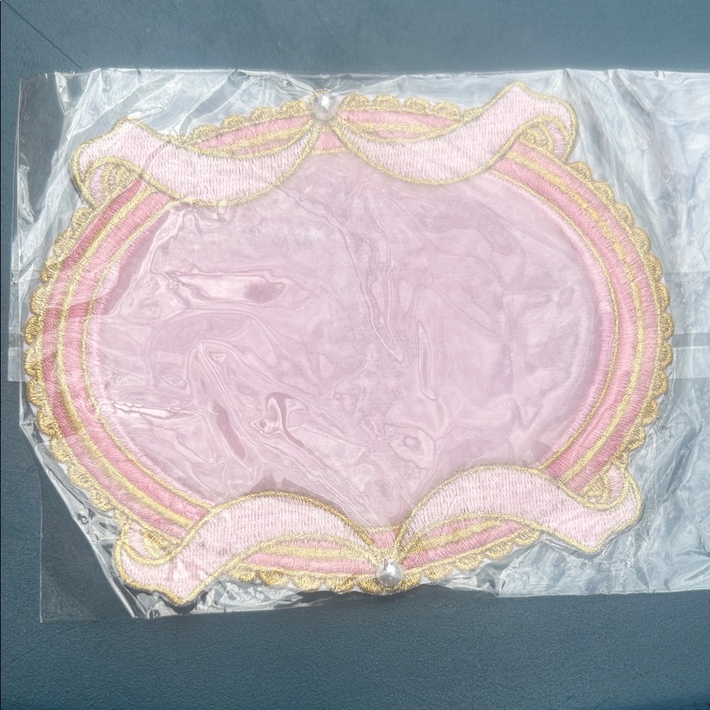 RARE Stoney Clover Lane Pink Velvet Customizable Patch with Gold Trim